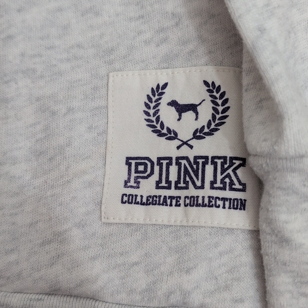 PINK Victoria's Secret K-State Crew Sweatshirt Light Heathered Gray size Large - Picture 2 of 4
